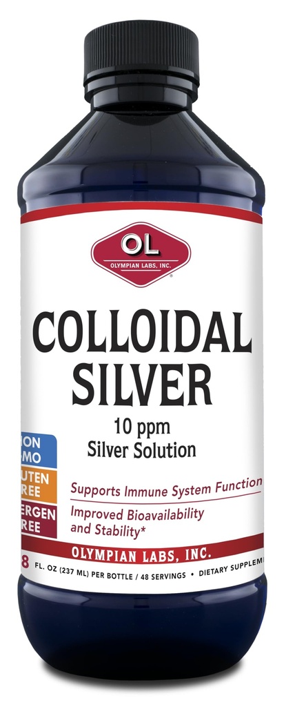 Olympian Labs Kolloidales Silber 8floz 45 Servierungen - 10ppm gereinigte bioverfügbare Silber Immununterstützung