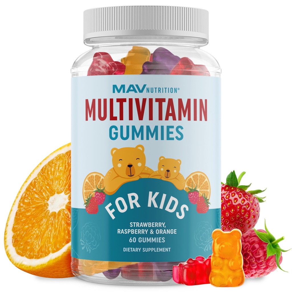 Kinder Multivitamin-Gummien | Vitamine A, B, C, D & Zink für Immunität, Wachstum & Entwicklung | Tägliche Multivitamine für Kinder Alter 2+ | Non-GMO, Third-Party Tested Mixed Fruit Supplement | 60 Gummis