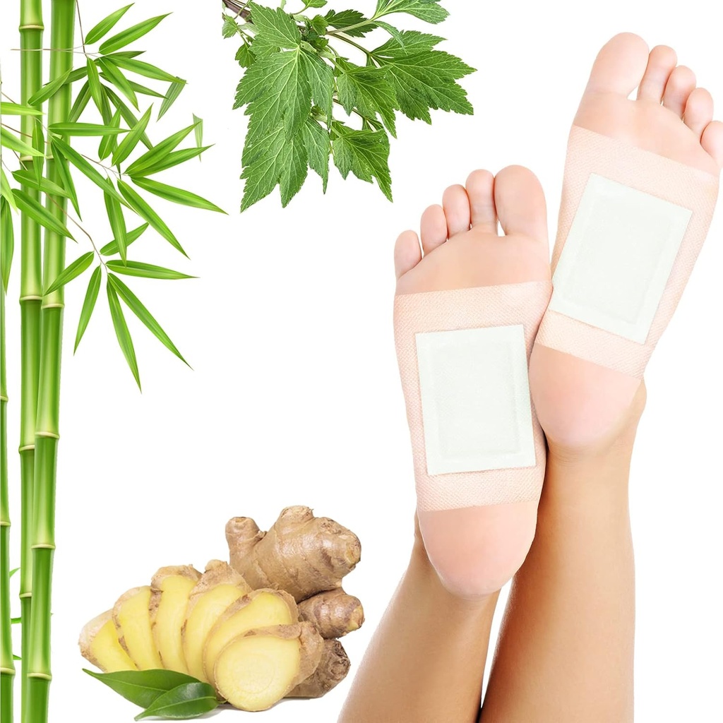 Lymphatic Drainage Ginger Foot Pads 50 Pads - Ginger Oil Foot Patches Deep Cleansing Sleep Aids Relieve Stress und Fatigue Verbesserung der Schlafqualität