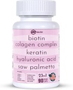 Collagène 1000mg Rhodiola Rosea 2500mg Biotine 10 000mcg, acide hyaluronique, bloquant DHT, vitamine C et E, acide folique, Aloe Vera, Quercetin, thé vert, kératine, MSM - 90 Compte (90 Compte (paquet de 1))