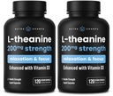 NutraChamps L-Theanin 200mg Kapseln, Double-Strength L-Theanin Flüssigkeit mit Vitamin D3, Bio Kokosöl, 120 Vegan Kapseln (Pack von 2)