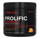 PEScience Prolific Pre Workout Pulver für Männer und Frauen mit L-Citrulline Nitric Oxid Booster, Energy Powder & Nootropic for Focus – Vorbereitung ohne Beta Alanine – 40 Scoops, Sour Peach Candy