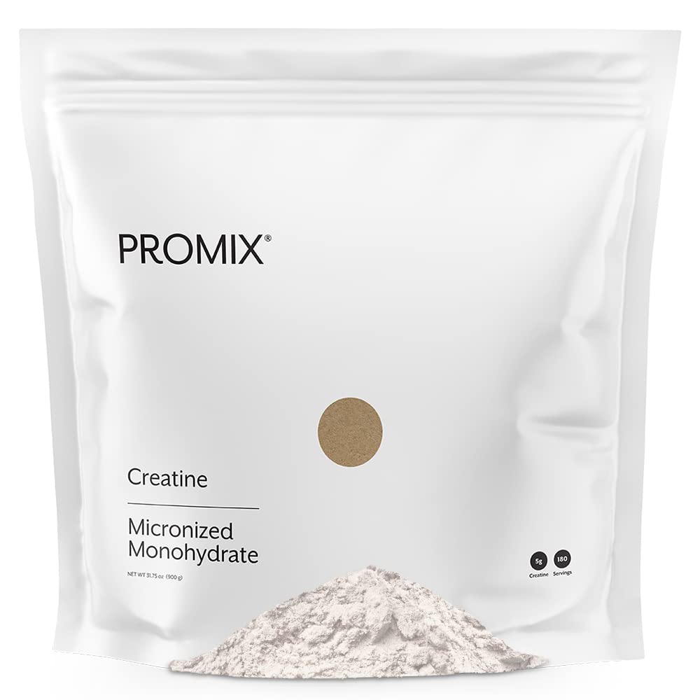 ProMix Nutrition Creatine Monohydrat-Pulver, Unflavored - 5g mikronisiertes Kreatin pro Servierung - Erhöhen Sie Muskelaufbau, Stärke & Power & Supports Erholung - 180 Servietten