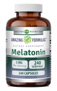 Formules étonnantes Supplément de mélatonine : 5 Mg par portion : 240 Capsules Non-GMO : sans gluten