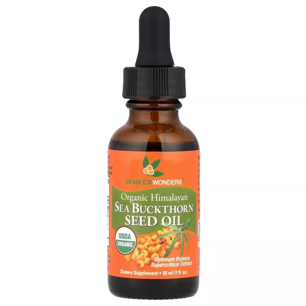 SeabuckWonders Sea Buckthorn Seed Oil, 100% certifié biologique, 1 FL OZ