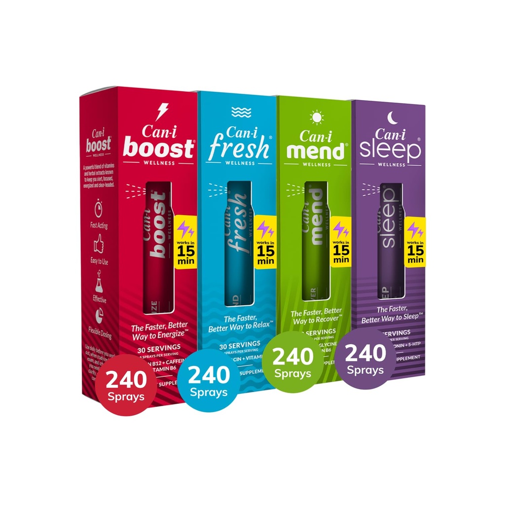 Fast-Acting All-Day Oral Spray Bundle for Energy, Recovery, Calm & Sleep
