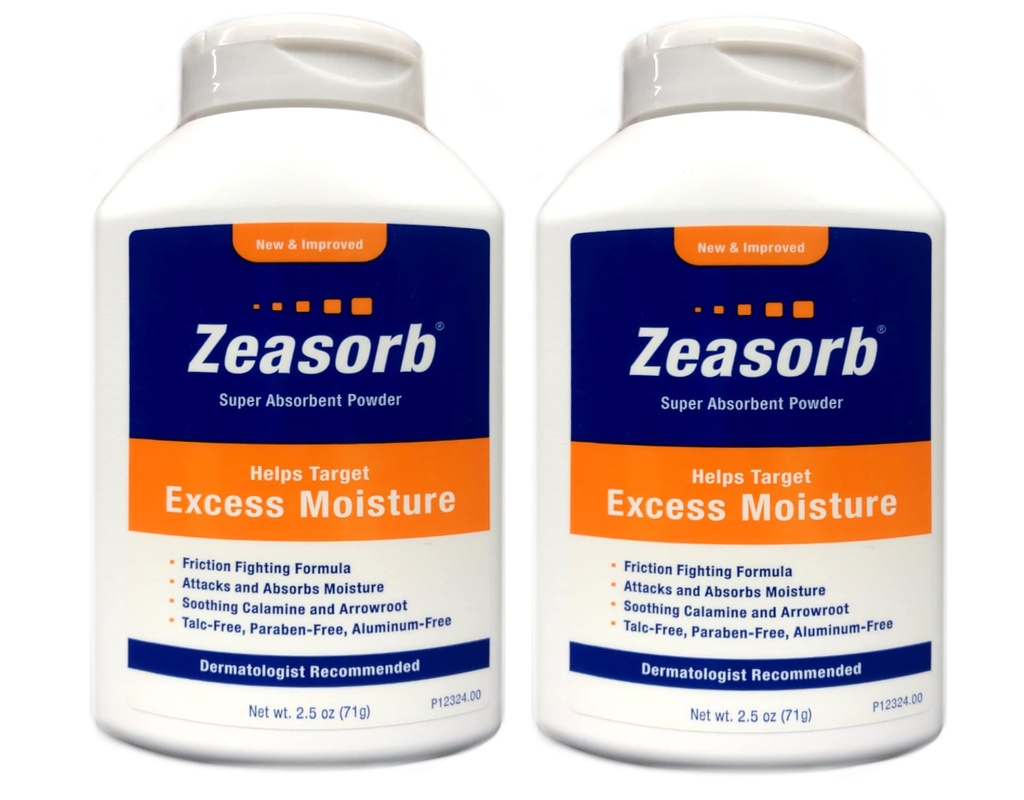 Zeasorb Prevention Super Absorbent Powder, Foot Care, 2.5-Ounce Bottles (Pack of 2)