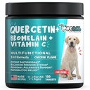 Quercetin für Hunde mit Bromelain & Vitamin C - Allergy & Itch Relief, Immun- & Entzündungsunterstützung - 120 Chewable Tablets Made in USA
