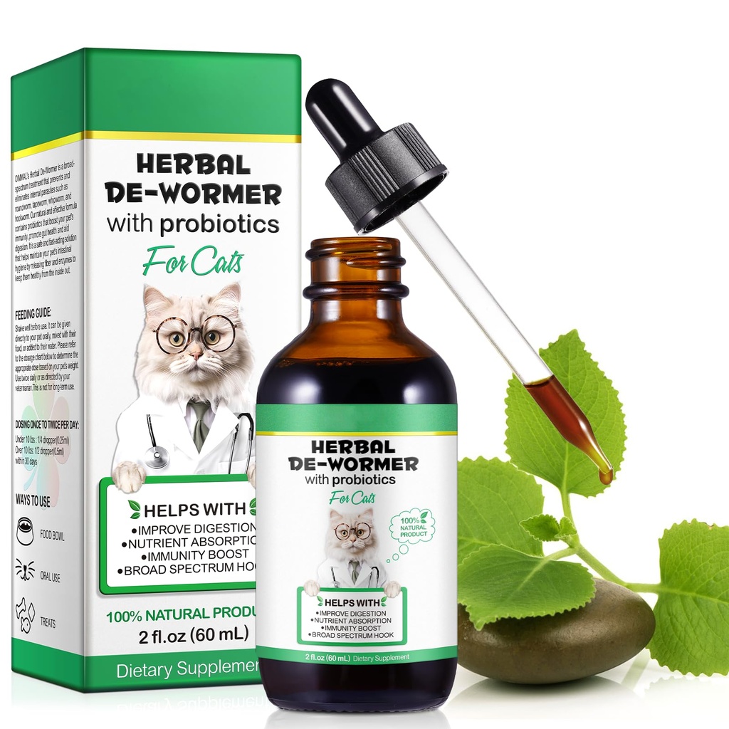 Specifically Formulated for Cats, Kidney Support for Cats, Herbal Cleanse, Digestive Support, Gut Health, Increase Immunity, Probiotics Supplement Drops for All Ages and Breeds