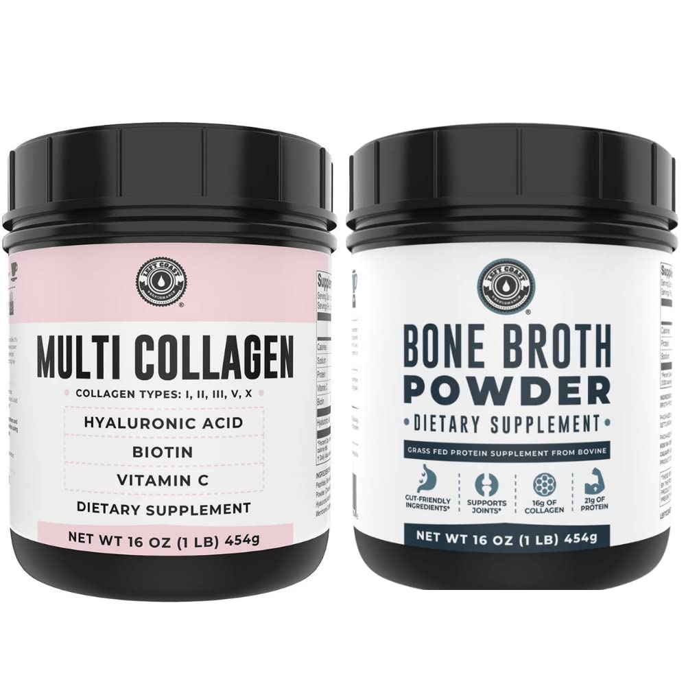 Left Coast Performance Pure Bone Broth et Multi Collagen Poudre pour le soutien des articulations, cheveux, peau et ongles