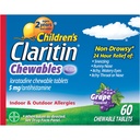 Kinder Claritin Chewables 24 HR Kinder Allergy Medicine, Grape, 60 Count