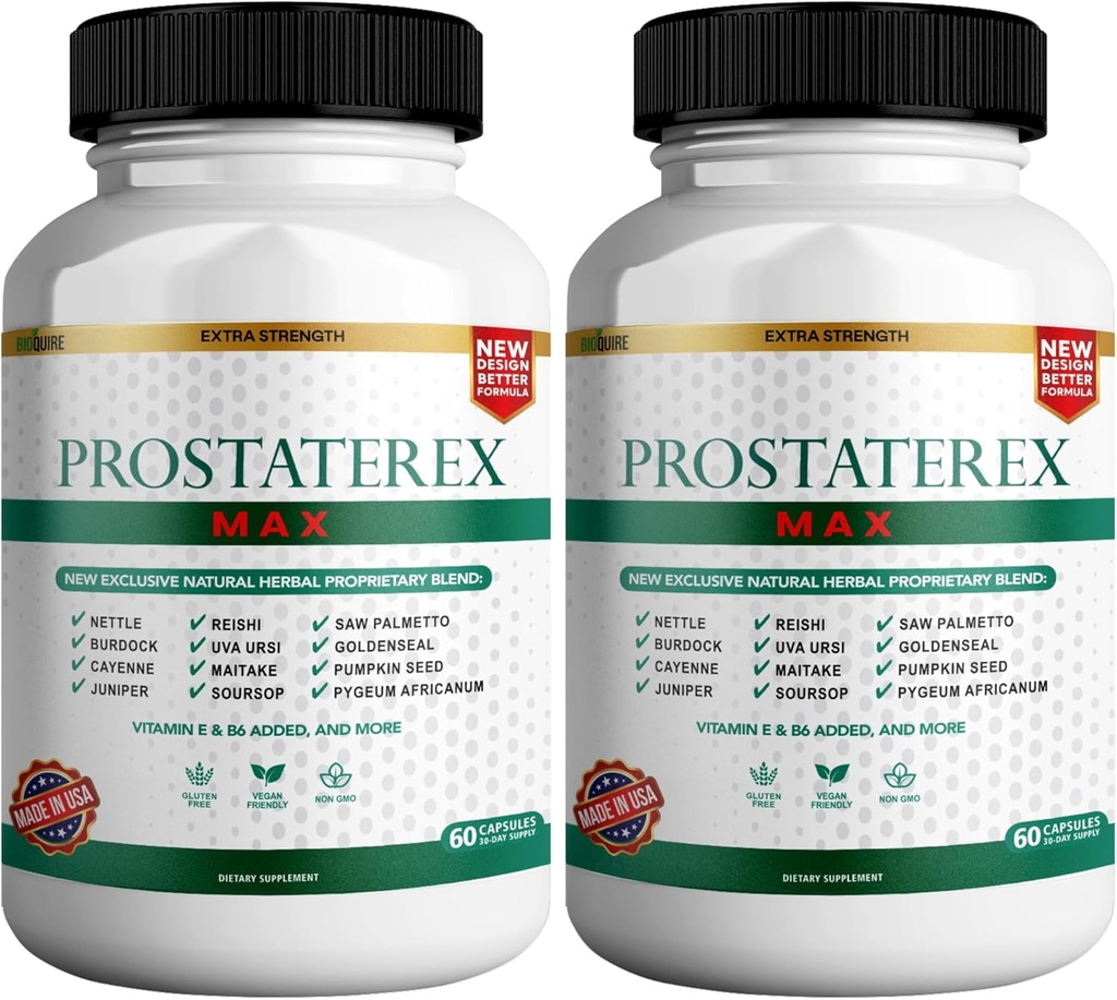 Supplément ProstateRex Max Extra Strength Prostate Health Support, Saw Palmetto, Vegan, Non-OGM, Sans gluten – 120 capsules (2)
