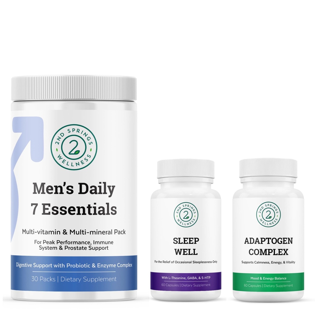 Ensemble d'essentiels, bien dormir et complexe adaptogène pour hommes du quotidien 7