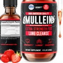 HERBIFY gouttes Mullein - Lung Cleanse - Extrait de feuille - Mullein puissant pour le soutien immunitaire, la désintoxication et le soutien respiratoire - Fabriqué aux États-Unis - 4 Oz Fraise Flavor
