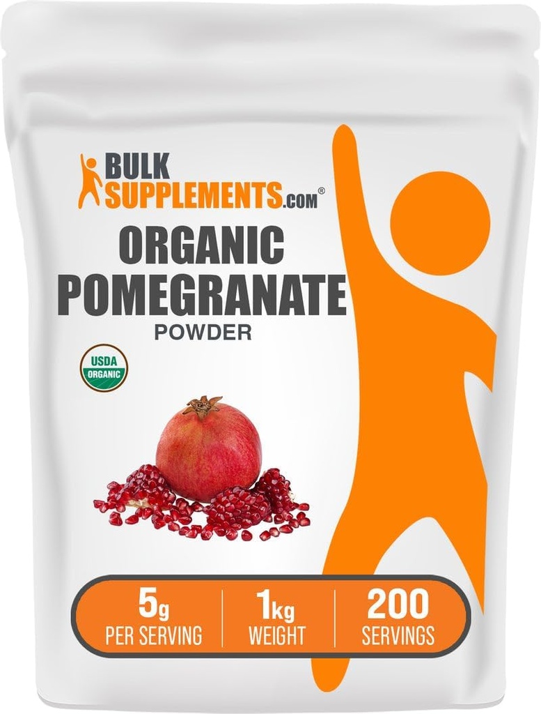BulkSupplements.com Bio Granatapfel Pulver - Granatapfel Ergänzung für Immununterstützung, Kräuterergänzung - Glutenfrei, 5g pro Servierung, 1kg (2.2 lbs) (Pack von 1)