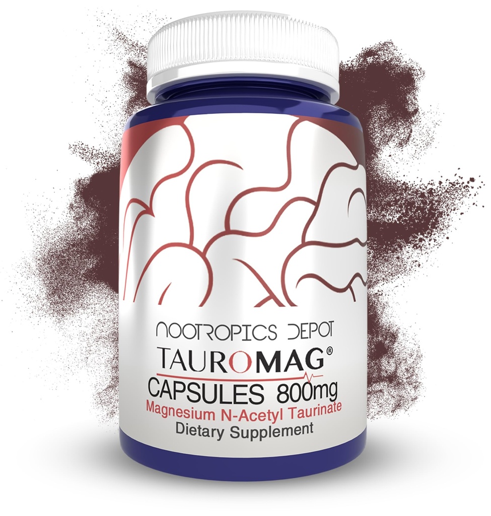 Nootropics Depot Tauromag Kapseln | 800mg Magnesium N-Acetyl Taurinate | 30 Count