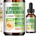 Liposomale Glutathione Supplement 2000mg, flüssige Glutathione Tropfen mit Vitamin C, Master Antioxidantien für Immunsystem, Aging Defense, Haut Kopf, Leber Detox - Superior Absorption, Vegan 2 Fl Oz