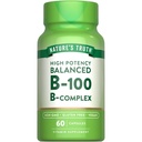 Nature's Truth Vitamin B Complex | 60 Kapseln | Hohe Potenz B-100 | Non-GMO & Gluten Kostenlose Ergänzung