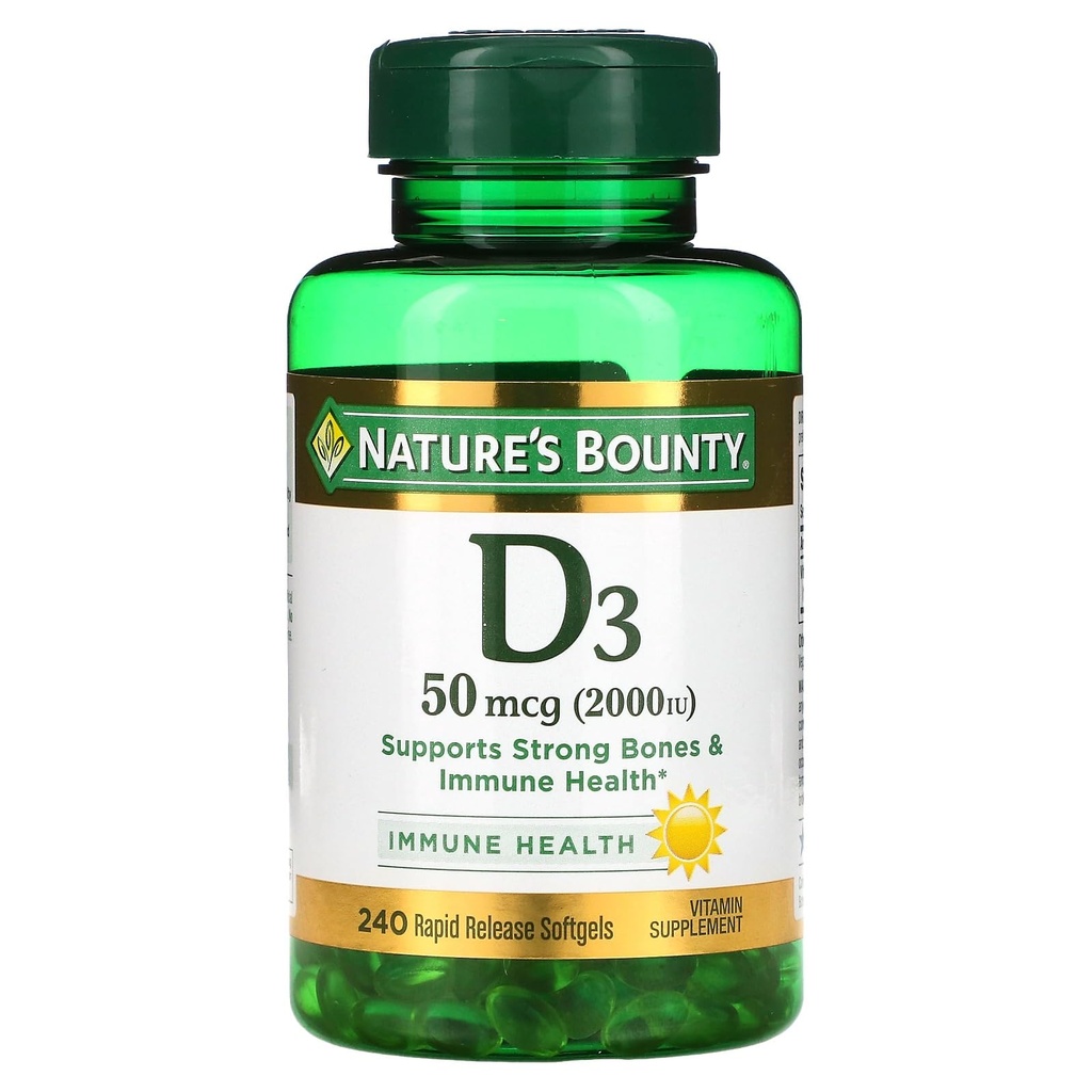Bounty de la nature D3-2000 UI, 240 Softgels (paquet de 2)