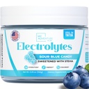 Zero Sugar - Sour Blue Candy Electrolytes Powder - Refreshing Hydration - Koffeinfreie Energie - Alle natürlichen Inhaltsstoffe - Vegan, Keto & Paleo - Sugar Free Electrolyte Powder Drink Mix - 30 Portionen
