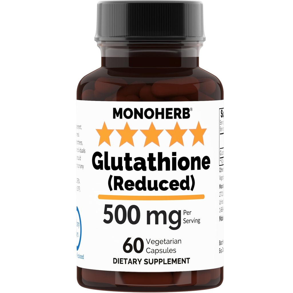 Réduction du glutathion 500 mg - 60 gélules 250 mg par gélule - portion 2 gélules : 500 mg - 30 gélules