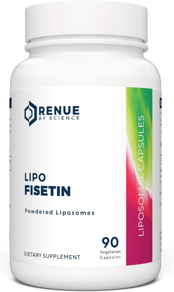 Renue By Science Fisetin.90 Suppléments de Fisetin Liposomale - 150mg Fisetin par portion..................... Suppléments sénolytiques Formule Biodisponible pour Absorption accrue...