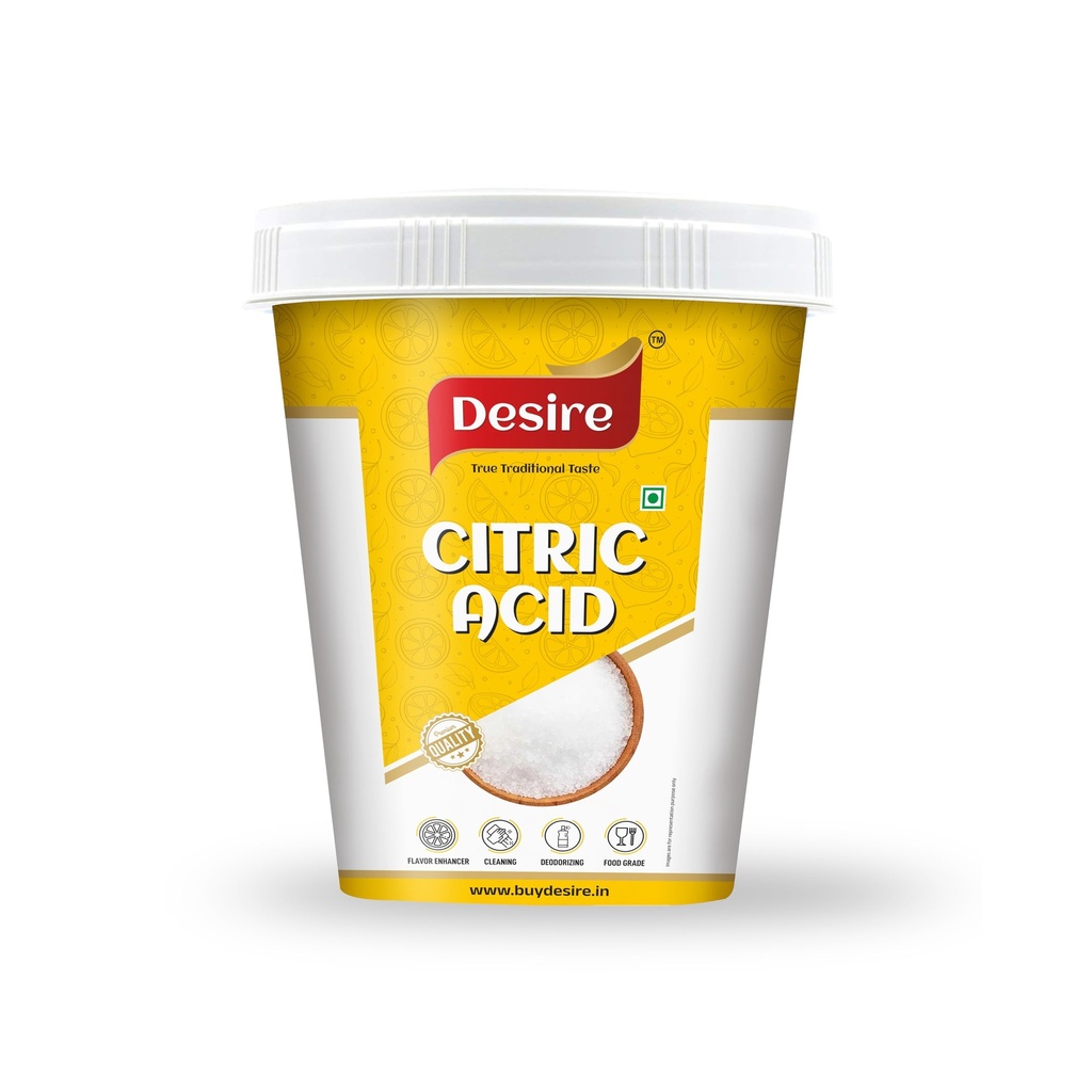 Desire Pure Citric Acid Crystals 900g | 100% Food Grade Nimbu Sat | Natural Preservative & Flavor Enhancer | For Cleaning, Cooking, Pickling & Household Use