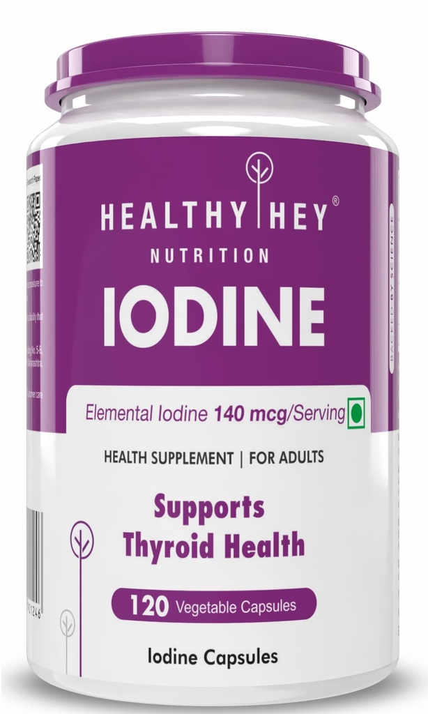 HealthyHey Nutrition Iodine | Supplement to Support The Thyroid and Maintain Healthy Cellular Metabolism* | 120 Veg Capsules