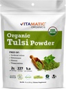 Vitamatic Certified USDA Organic Tulsi (Holy Basil) Pulver – 1 Pfund (16 Unzen) – Adaptogene Kräuter für Stress, Immunität & Gesamt Wellness
