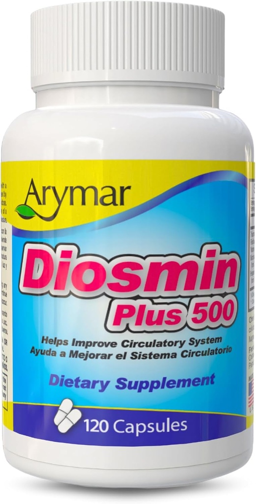 Arymar Diosmin Plus 500 - Circulatory System Support Supplement, 500mg, 120 Kapseln