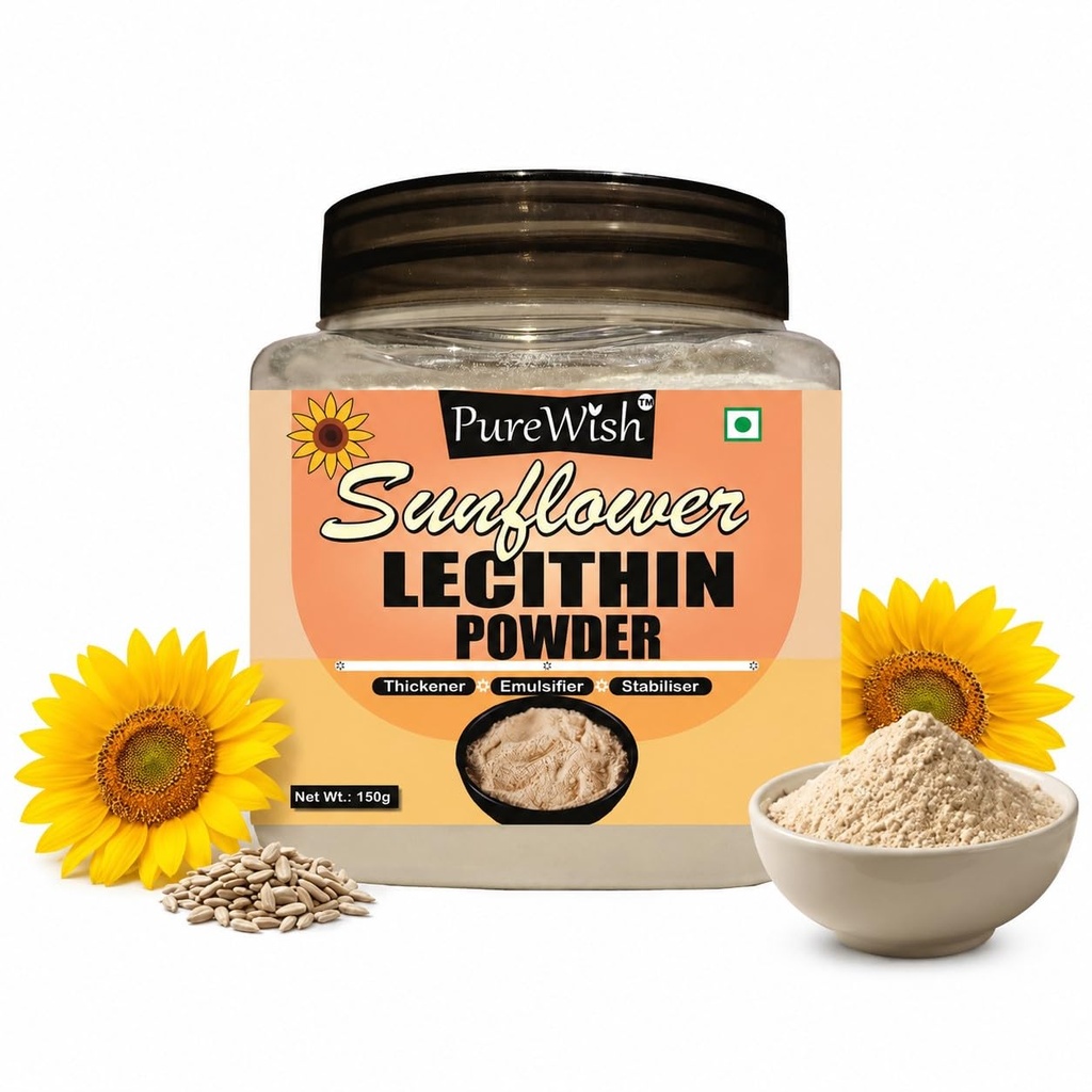 Sunflower Lecithin Powder, 150g (Thickener | Emulsifier | Stabiliser | Natural Food Additive | Add to Bakery, Chocolate & Confectionery Products)