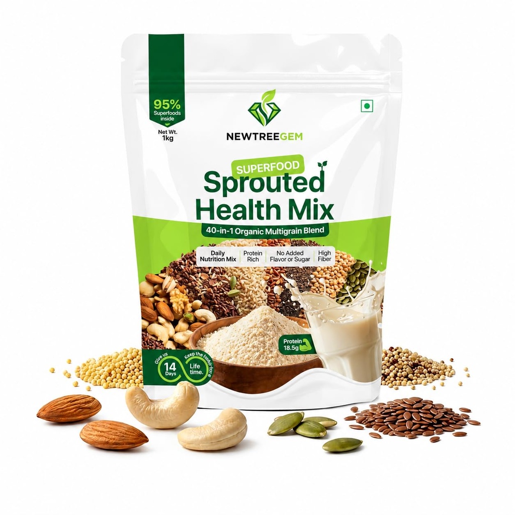 Superfood Health Mix | 40 Natural Ingredients | 18.5g Plant Protein | High Fiber | Low GI | No Added Sugar | Family Nutrition Drink Mix for Energy, Wellness & Daily Health (large)