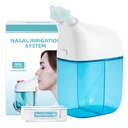 Système d'irrigation nasale avec 30 paquets salines, machine à rincer Sinus, machine à nettoyer Sinus Nez avec réservoir d'eau et réservoir de collecte des déchets - Bleu