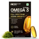 Ace Blend Outshine Omega 3 Vegan with 385mg EPA + DHA per Softgel | Full Spectrum Algal Oil | 700mg Algal Oil | Plant-Based Omega 3 Supplement | For Men & Women | 30 Softgels