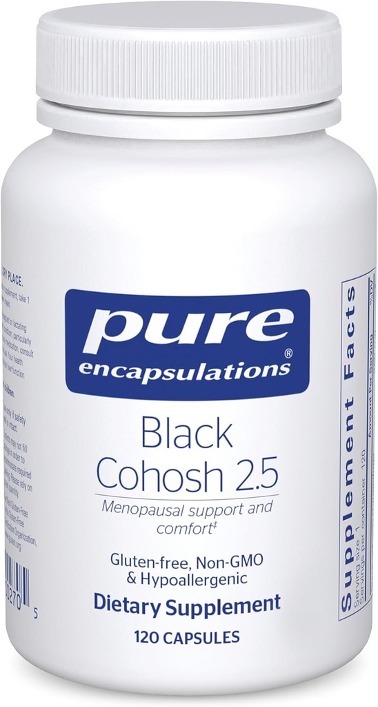 Pure Encapsulations Black Cohosh 2.5 | Hypoallergene Ergänzung zum Angebot Unterstützung während Menopause* | 120 Kapseln