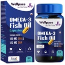 Omega-3 Fish Oil 1000mg | EPA 180mg & DHA 120mg for Brain, Heart & Eye Health (60 Capsules)