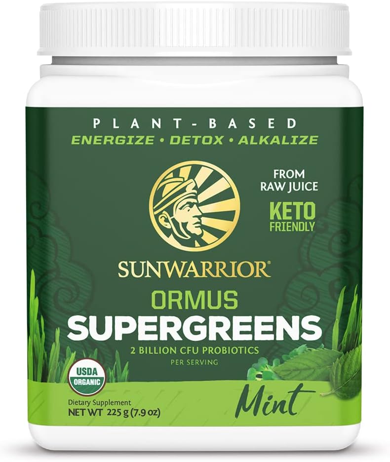 Bio Greens Pulver Superfood Complex | Bio Super Greens Pulver aus Rohsaft mit Probiotics Moringa Leaf & Elektrolyt Mineralien | Vegan Non-GMO Kein hinzugefügt Zucker (Mint, 45 Servierungen)