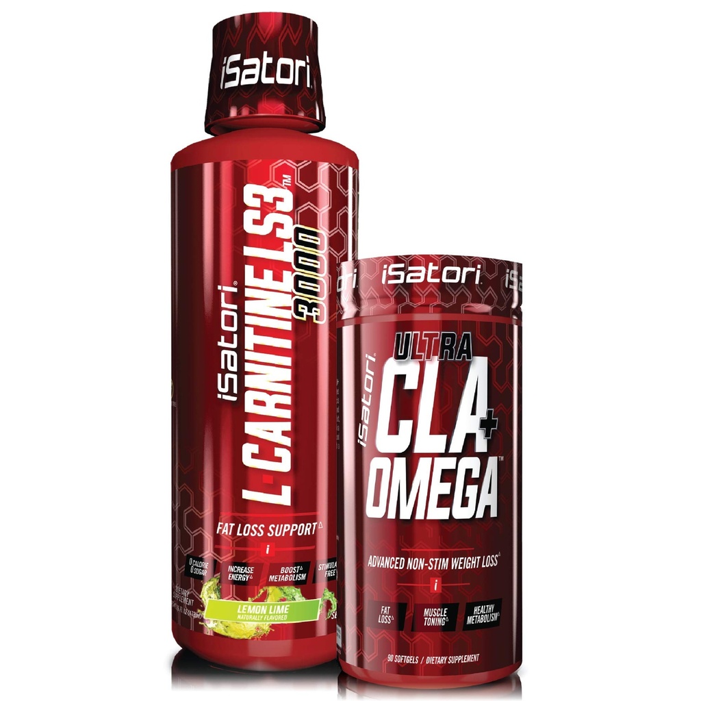 iSatori L-Carnitin LS3 Lemon Lime 3000mg (32 Servierungen) & iSatori Ultra CLA (90 Softgels)