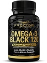 FREZZOR Omega 3 Schwarz - Green Lipped Mussel Öl Kapseln, Made in Neuseeland, UAF1000+, No Fishy Nachgeschmack, 120 Count (Pack von 1)