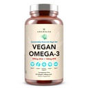 Supplément d'AMANDEAN Vegan Omega 3. Huile de poisson de qualité supérieure. Algae DHA & EPA. Moutons sans carrageenan. Acides gras essentiels alcalins. Cœur à base de plantes, cerveau, yeux, peau, soutien immunitaire. (60ct)