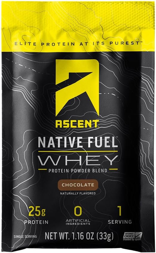 Ascent Native Fuel Whey Protein Pulver - Schokolade - 15 Single Servierpakete