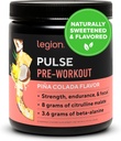 LÉGION Pulse avant l'entraînement - Toutes les boissons naturelles d'oxyde nitrique pré-entraînement pour stimuler l'énergie, libre de créatine, naturellement sucré, Beta Alanine, Citrulline, Alpha GPC (Pina Colada)