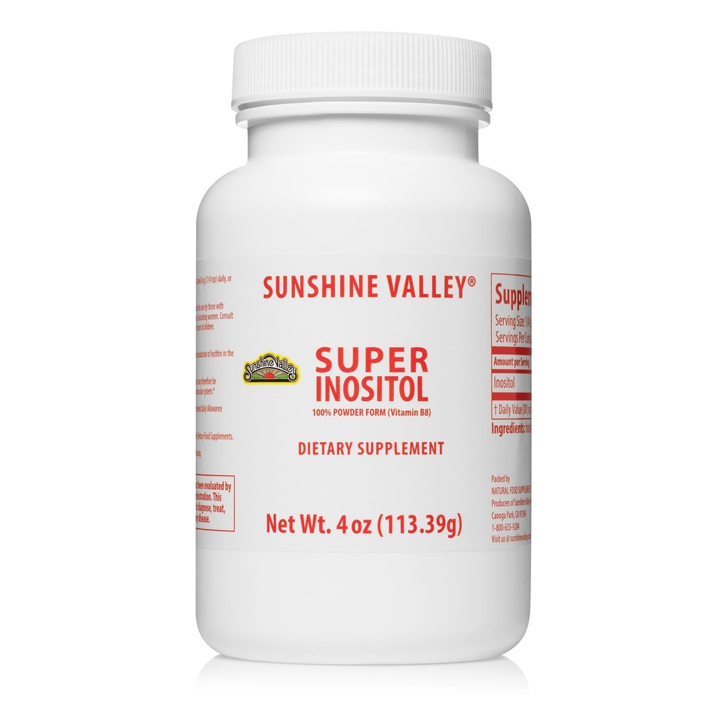 Sunshine Valley® Super Inositol Powder – Dietary Supplement, Wellness & Healthy Lifestyle – Unflavored Powder – 4 oz