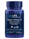 Prolongation de vie Super Omega-3 EPA/DHA Huile de poisson, sésame Lignans et extrait d'olive – Santé du coeur, Santé du cerveau, Inflammation Soutien de la santé, sans gluten, revêtement entérique, non OGM, 60 Softgels