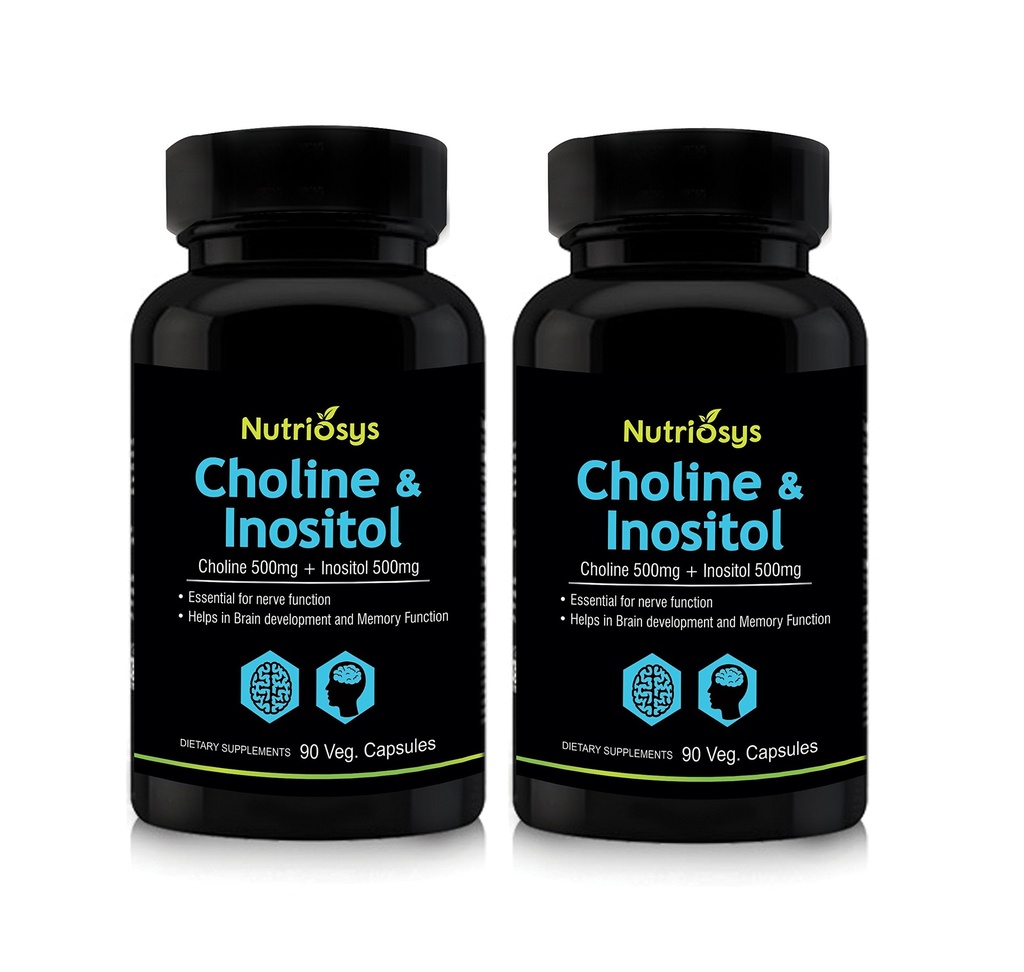 Nutriosys Choline and Inositol 500mg - 90 Veg Capsules (Pack of 2)