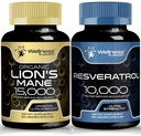 WELLNESS LABSRX Capsules de resvératrol 10000 - Lions Mane Supplément Capsules