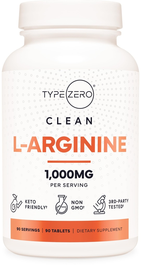 Typ Zero L-Arginin 90 Tabletten 1.000 mg pro Servierung - Non-GMO