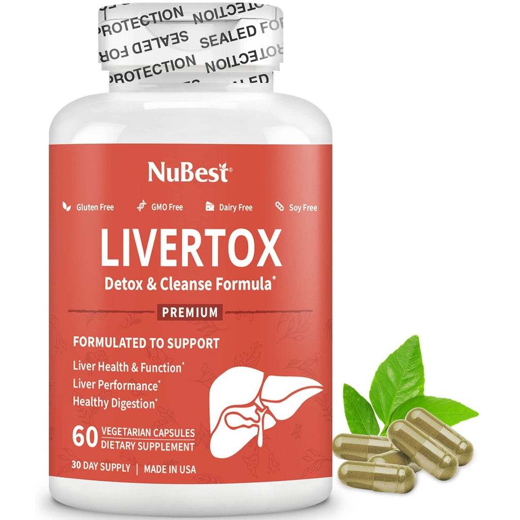 LiverTox - Advanced Liver Detox & Cleanse Formula - Herbal Liver Support mit Milchdistel, Turmeric, Artichoke, Dandelion, Beet & Zink hilft Leberfunktion & Verdauung | 60 Vegan Kapseln