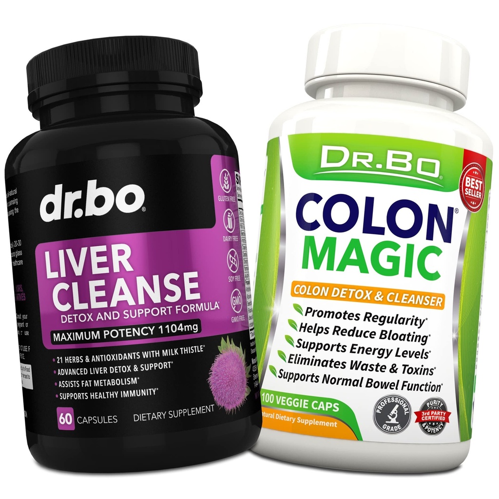 Liver & Colon Cleanse Detox Support Supplement - Natürliche Bowel Cleanser Pillen für Darm Bloating & Daily Constipation Relief - Milch Thistle Dandelion Caps & Aid Gallbladder Ergänzungen