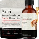 Auri Focus Gummies & Brain Boost Elixir Bundle - Super Mushroom Focus Gummies & Lion’s Mane Liquid Elixir - Cognitive Function & Mental Clarity Supplement - 60 Gummies and 60ml Elixir